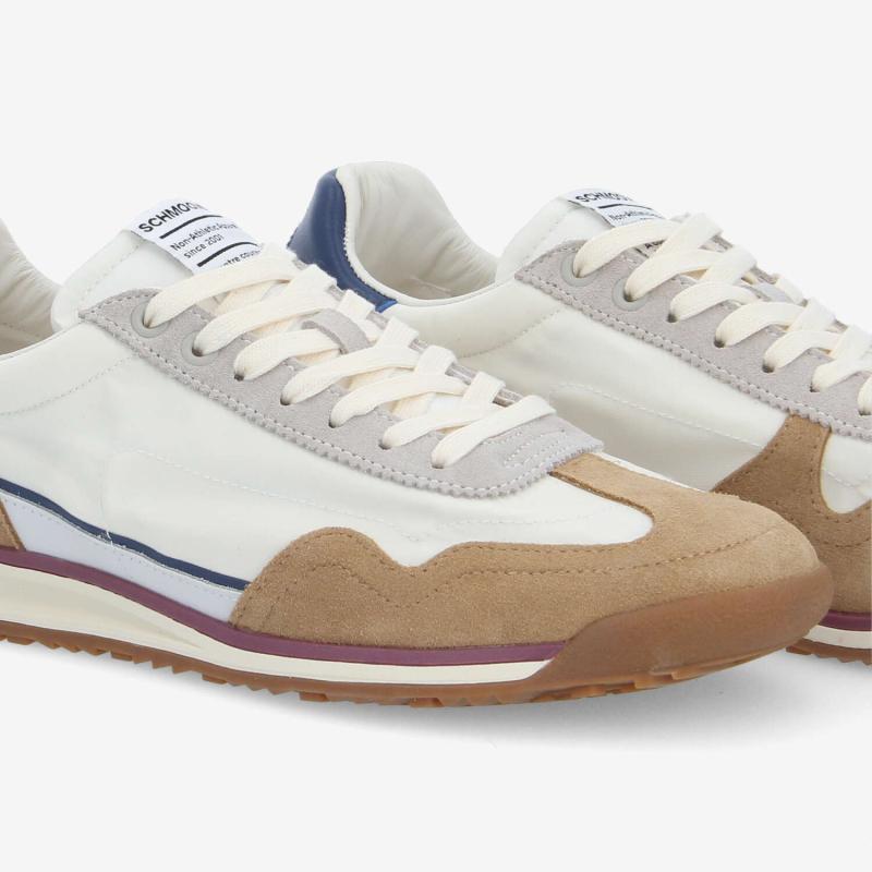 CAMDEN SNEAKER M - NYLON/SUEDE/NAP - BLANC CASSÉ/CAMEL/BLEU MARINE